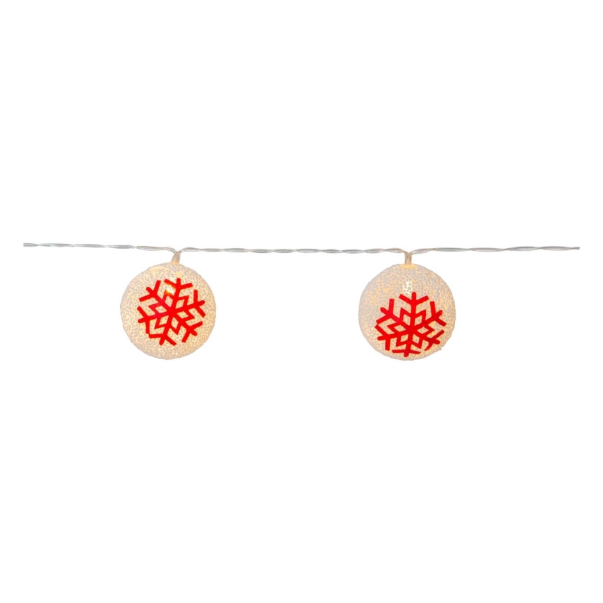 Eglo 411113 - LED kalėdinė girlianda ORNAMENT 10xLED/3xAA 1,65m šilta balta