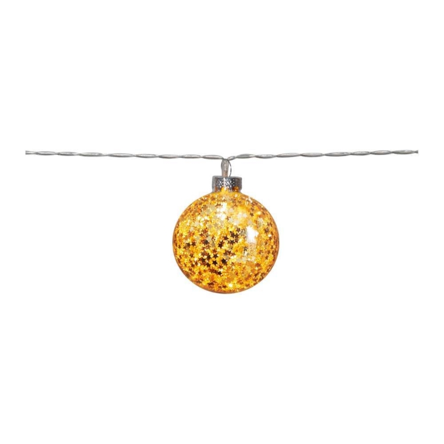 Eglo 411115 -  LED kalėdinė girlianda GLITTER 10xLED/2xAA 1,65m šilta balta