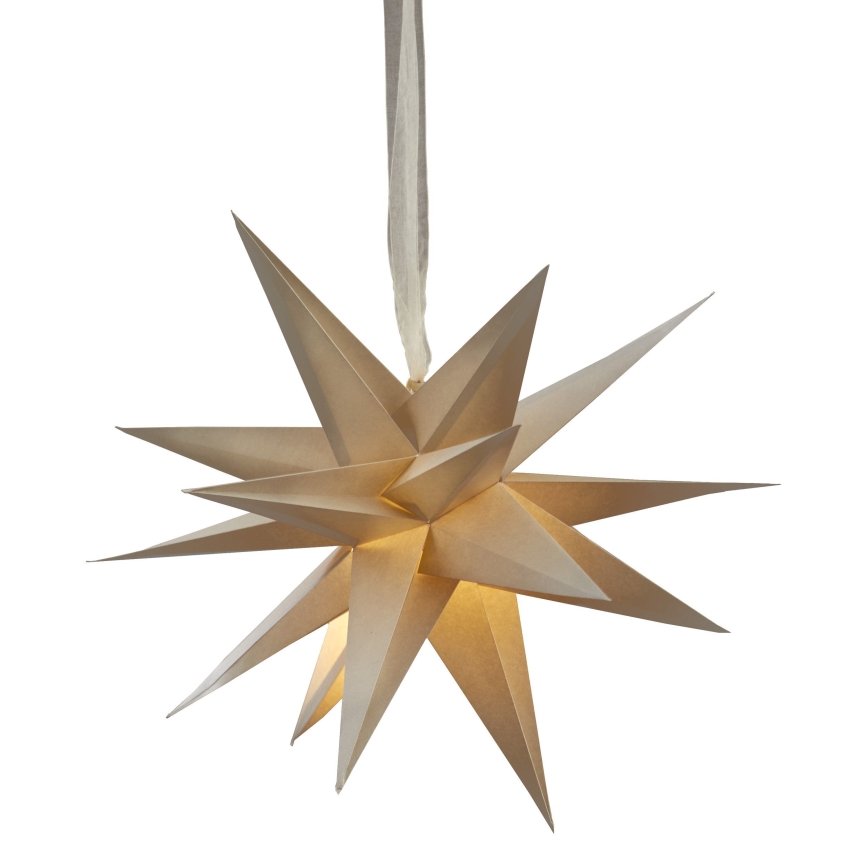 Eglo 411566 - Kalėdų dekoracija DECEMBER žvaigždė 1xE14/25W/230V 35 cm smėlio spalva