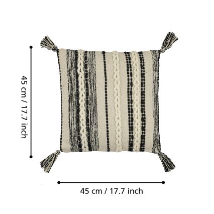 Eglo 420055 - Dekoratyvinė pagalvėlė CHEVERY 45x45 cm kreminė/juoda