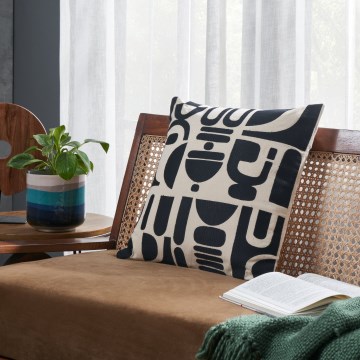 Eglo 420307 - Dekoratyvinė pagalvėlė CHEVERY 45x45 cm kreminė/juoda