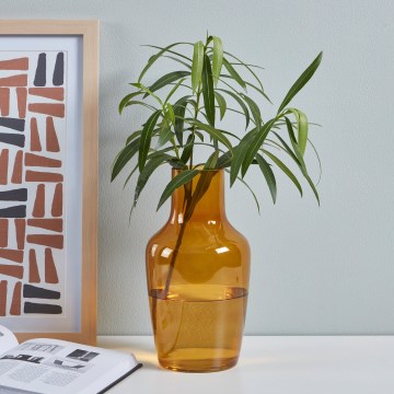 Eglo 421223 - Stiklinė vaza SIRANANA 25x13,3 cm geltona/dūminė