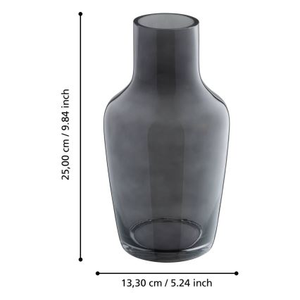 Eglo - Stiklinė vaza 25x13,3 cm juoda
