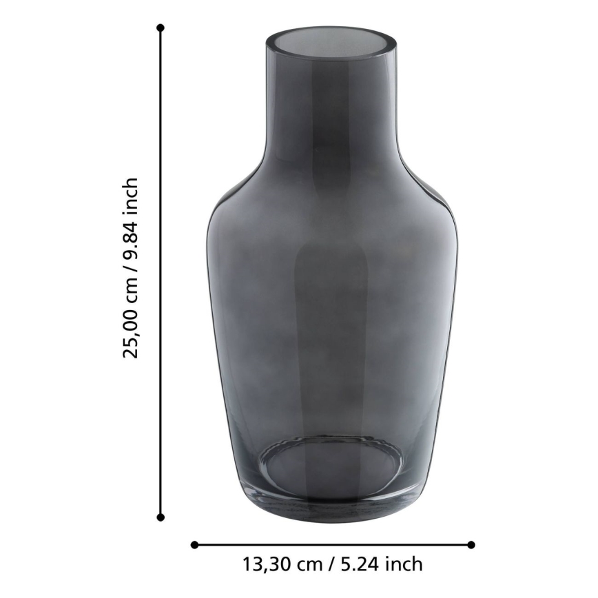 Eglo - Stiklinė vaza 25x13,3 cm juoda