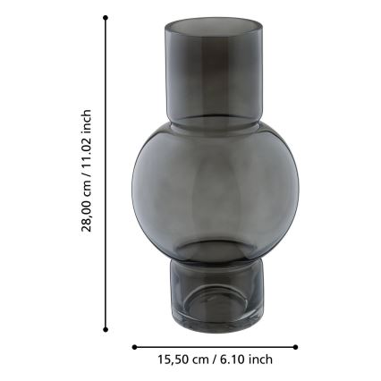 Eglo - Stiklinė vaza 28x15,5 cm juoda