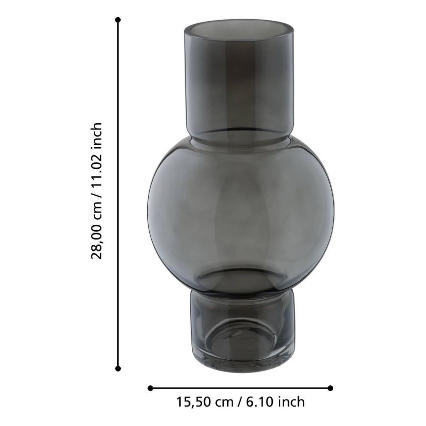Eglo - Stiklinė vaza 28x15,5 cm juoda