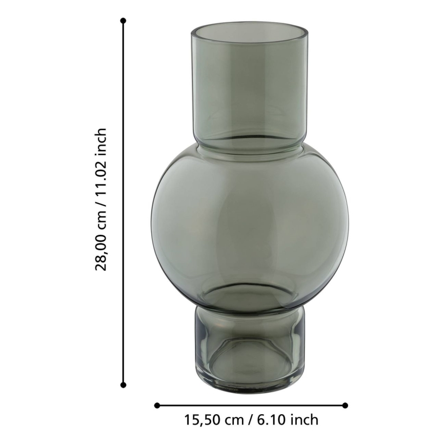 Eglo - Stiklinė vaza 28x15,5 cm žalia
