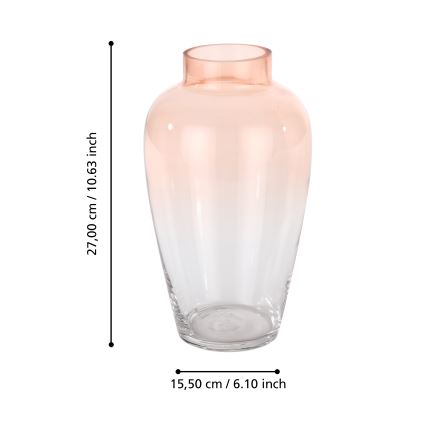 Eglo 421357 - Stiklinė vaza KENYASI 27x15,5 cm rožinė