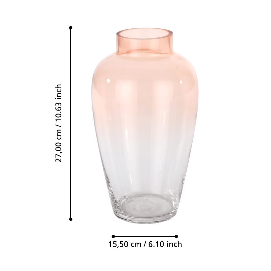 Eglo 421357 - Stiklinė vaza KENYASI 27x15,5 cm rožinė