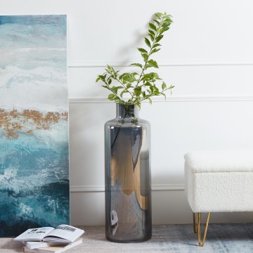 Eglo 421381 - Stiklinė vaza NABAS 73x25 cm juoda/dūminė