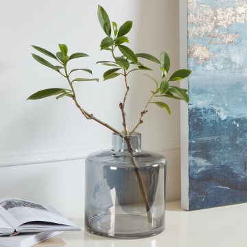 Eglo 421385 - Stiklinė vaza NABAS 24,5x21 cm juoda/dūminė