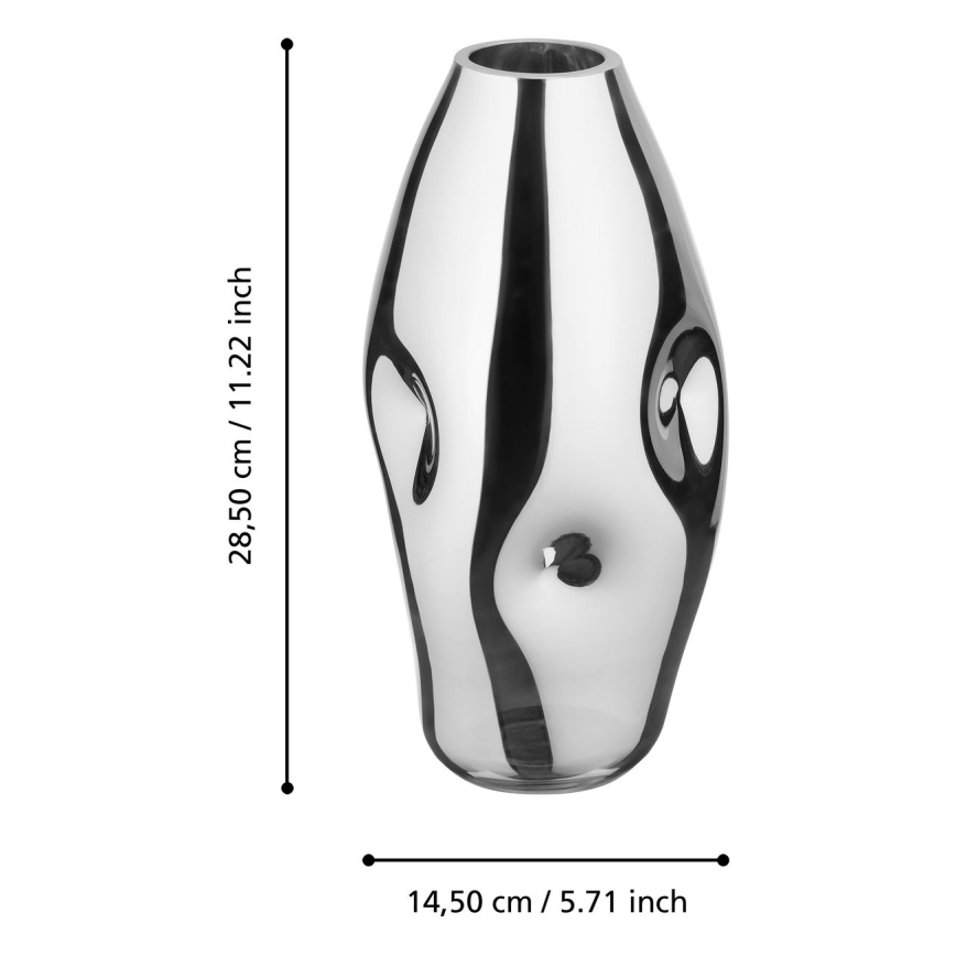 Eglo 421682 - Stiklinė vaza XIPORAI 28,5x14,5 cm blizgus chromas