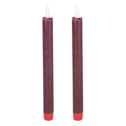Eglo - KOMPLEKTAS 2x LED Candle LED/1xAAA 24,5 cm raudona