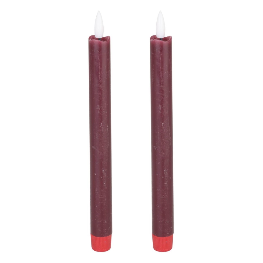 Eglo - KOMPLEKTAS 2x LED Candle LED/1xAAA 24,5 cm raudona