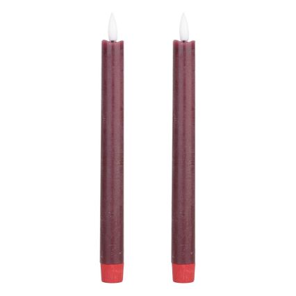 Eglo - KOMPLEKTAS 2x LED Candle LED/1xAAA 24,5 cm raudona
