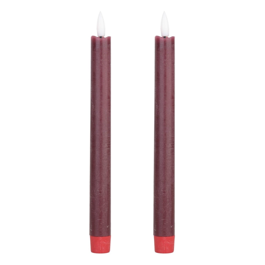 Eglo - KOMPLEKTAS 2x LED Candle LED/1xAAA 24,5 cm raudona