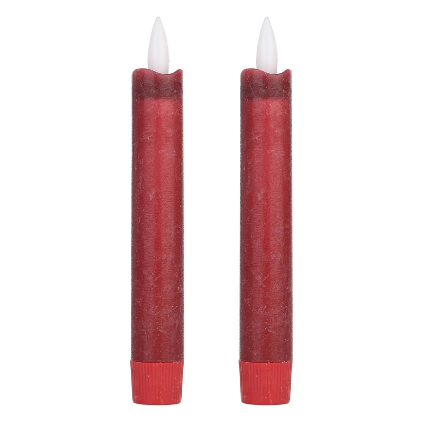 Eglo - KOMPLEKTAS 2x LED Candle LED/1xAAA 15 cm raudona