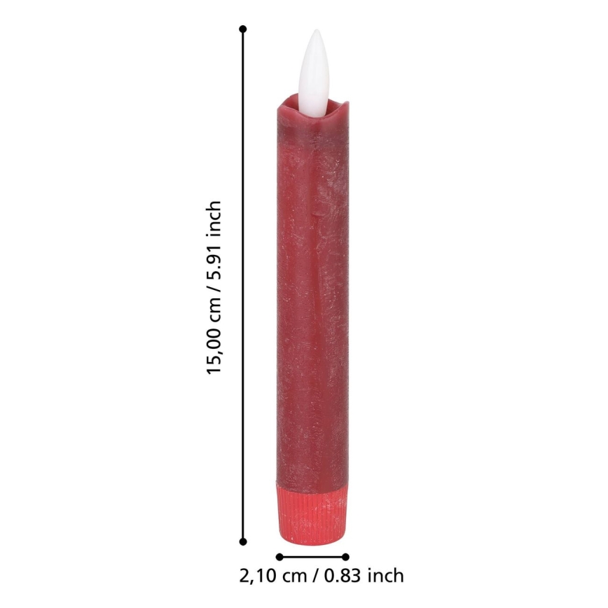 Eglo - KOMPLEKTAS 2x LED Candle LED/1xAAA 15 cm raudona