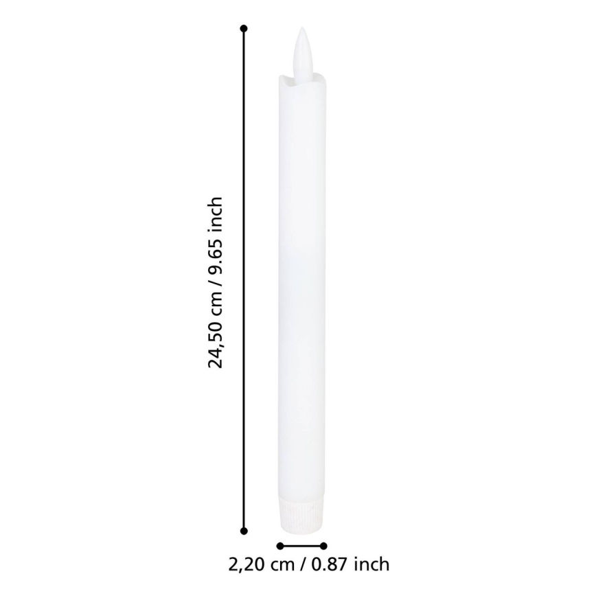 Eglo - RINKINYS 2x LED žvakė LED/1xAAA 24,5 cm balta