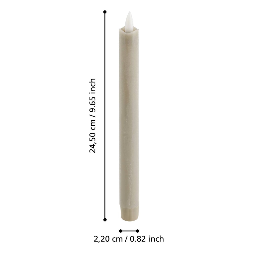Eglo - KOMPLEKTAS 2x LED Candle LED/1xAAA 24,5 cm smėlio spalva