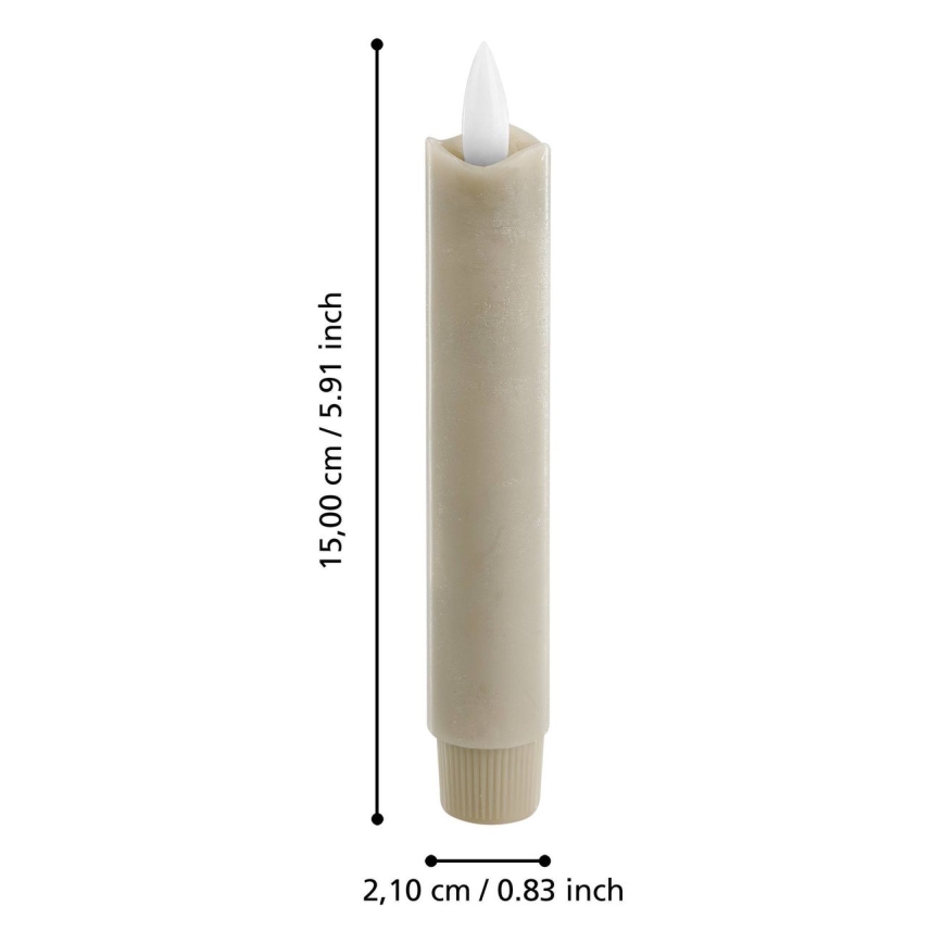 Eglo - KOMPLEKTAS 2x LED Candle LED/1xAAA 15 cm smėlio spalva