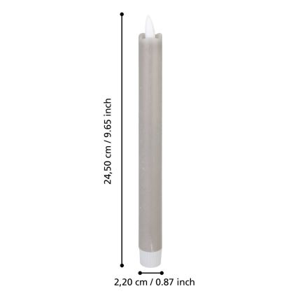 Eglo - KOMPLEKTAS 2x LED Candle LED/1xAAA 24,5 cm pilka