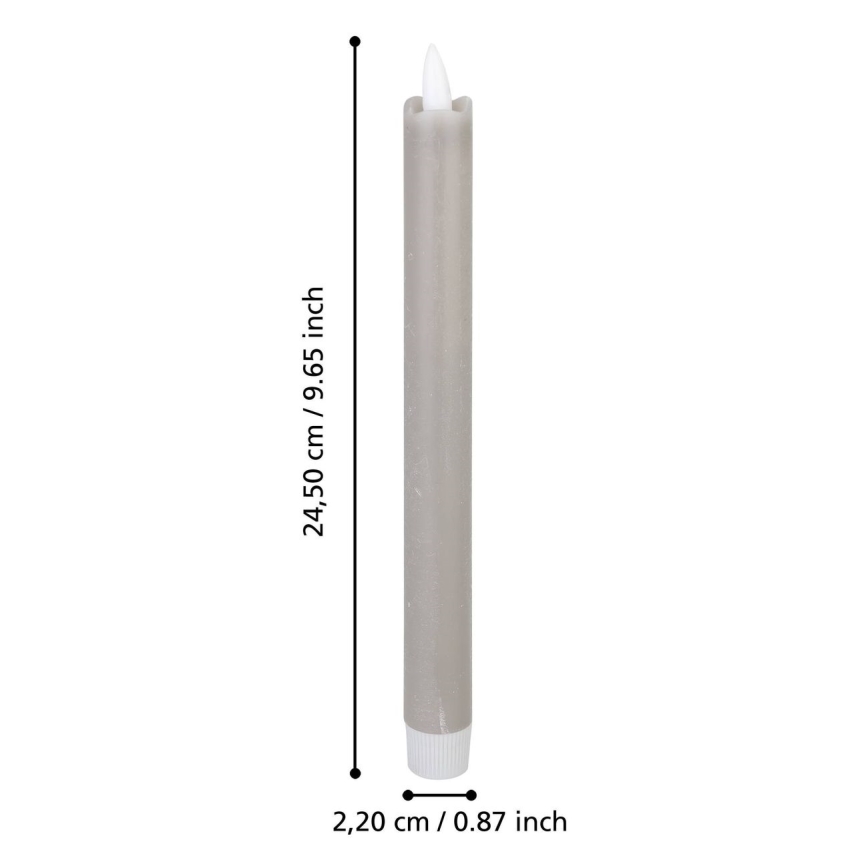 Eglo - KOMPLEKTAS 2x LED Candle LED/1xAAA 24,5 cm pilka