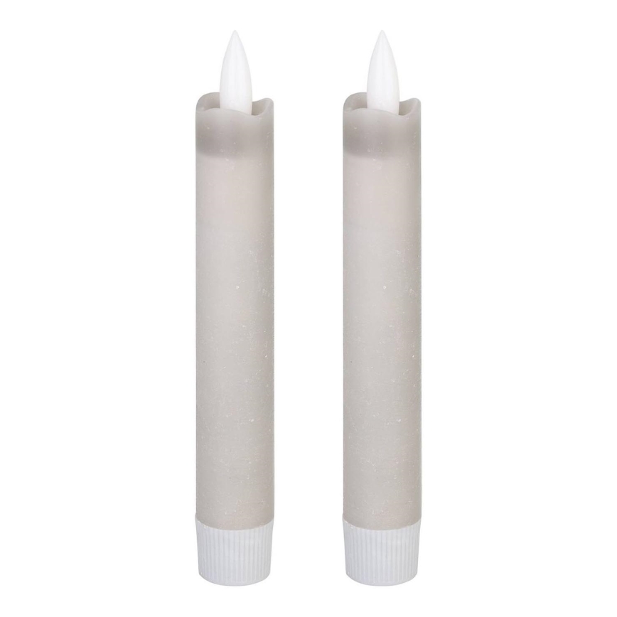 Eglo 422223 - KOMPLEKTAS 2x LED Candle ANTANABE LED/1xAAA 15 cm pilka