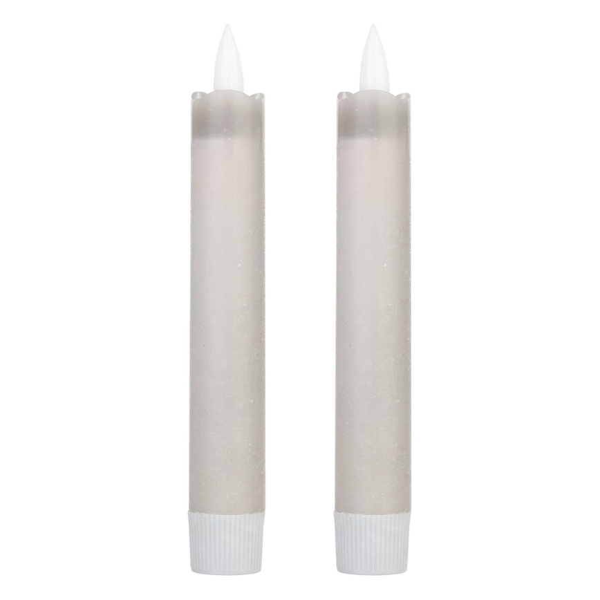 Eglo 422223 - KOMPLEKTAS 2x LED Candle ANTANABE LED/1xAAA 15 cm pilka