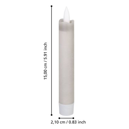 Eglo 422223 - KOMPLEKTAS 2x LED Candle ANTANABE LED/1xAAA 15 cm pilka