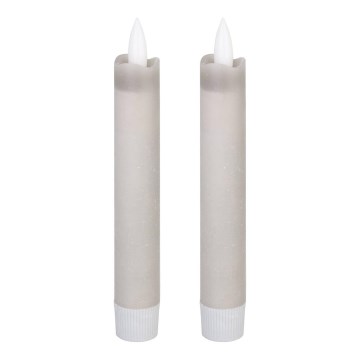 Eglo 422223 - KOMPLEKTAS 2x LED Žvakė ANTANABE LED/1xAAA 15 cm pilka
