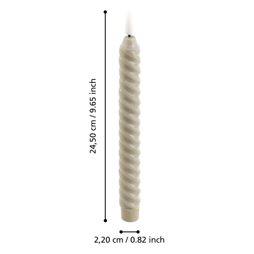 Eglo - RINKINYS 2x LED žvakė LED/1xAAA 24,5 cm smėlio spalva