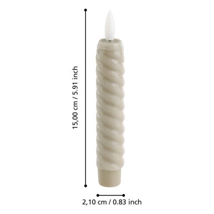 Eglo - KOMPLEKTAS 2x LED Candle LED/1xAAA 15 cm smėlio spalva