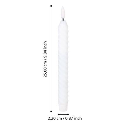 Eglo - KOMPLEKTAS 2x LED Candle LED/1xAAA 25 cm balta