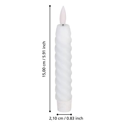 Eglo - KOMPLEKTAS 2x LED Žvakė LED/1xAAA 15 cm balta