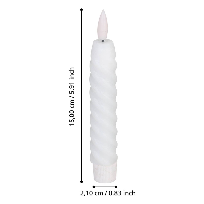 Eglo - KOMPLEKTAS 2x LED Žvakė LED/1xAAA 15 cm balta