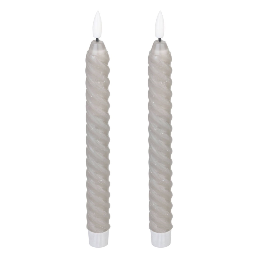 Eglo - KOMPLEKTAS 2x LED Candle LED/1xAAA 25 cm pilka