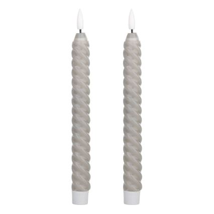 Eglo - KOMPLEKTAS 2x LED Candle LED/1xAAA 25 cm pilka