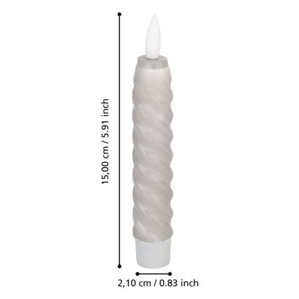 Eglo - KOMPLEKTAS 2x LED Candle LED/1xAAA 15 cm pilka
