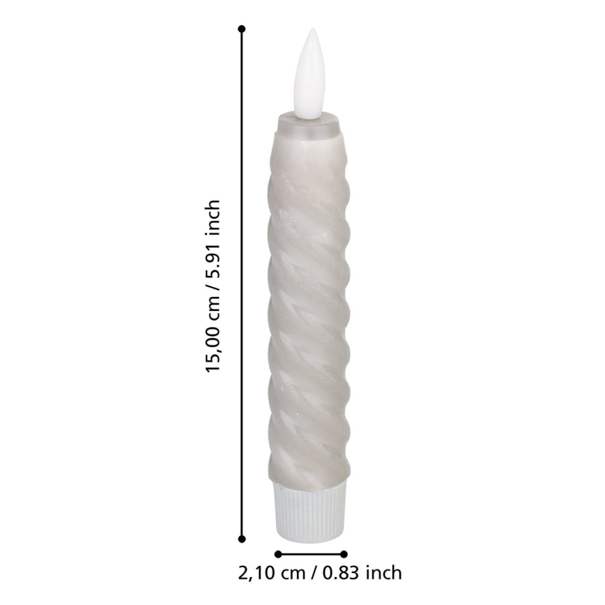 Eglo - KOMPLEKTAS 2x LED Candle LED/1xAAA 15 cm pilka