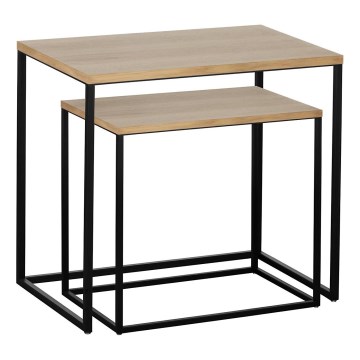 Eglo 424006 - Rinkinys 2 vnt. šoninių staliukų TOZAWA, rudi/juodi