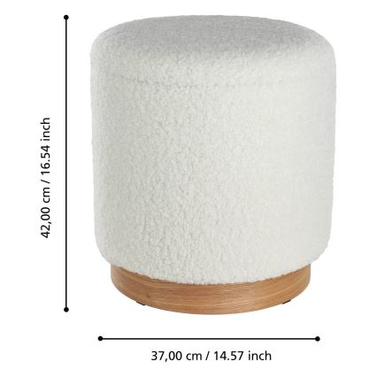 Eglo - RINKINYS 2x Taburetė skersmuo 30,5/37 cm balta