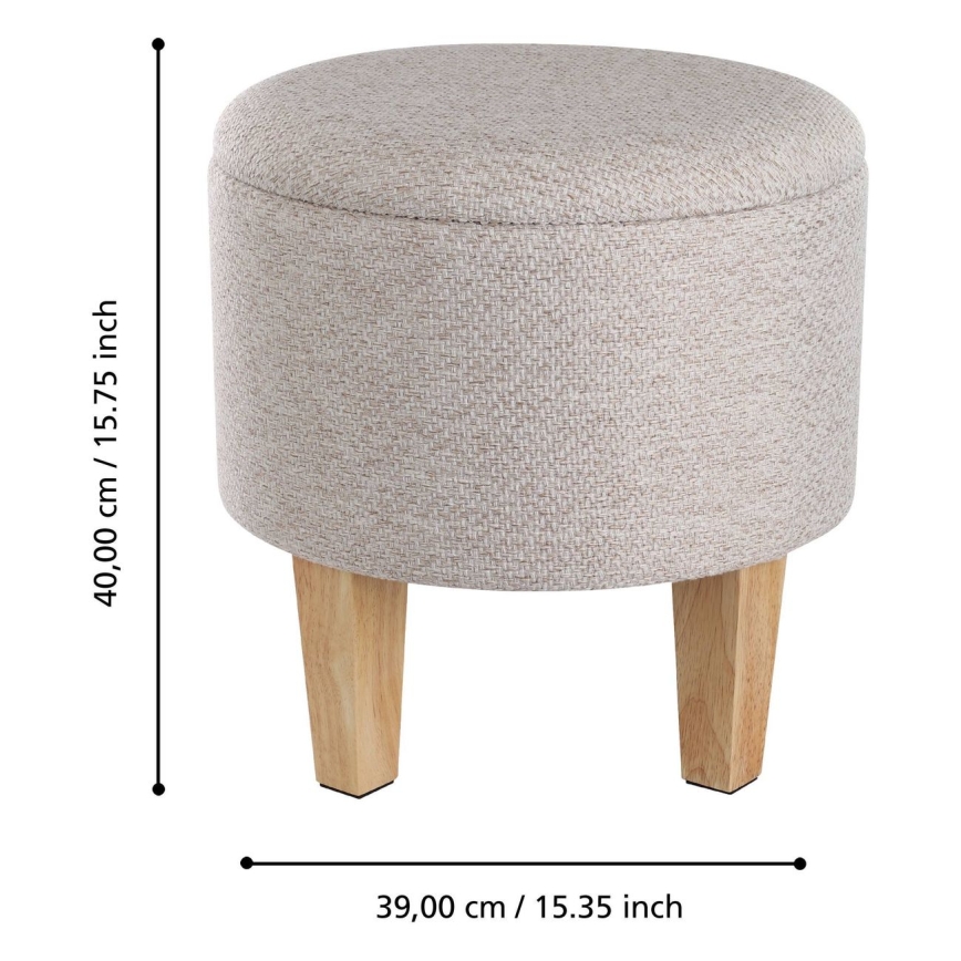 Eglo 424032 - Taburetė MASHIKE 40x39 cm smėlinė