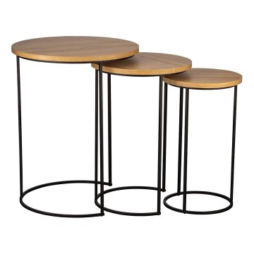 Eglo 424053 - Komplektas 3 vnt. šoninių staliukų TOWADA ruda/juoda