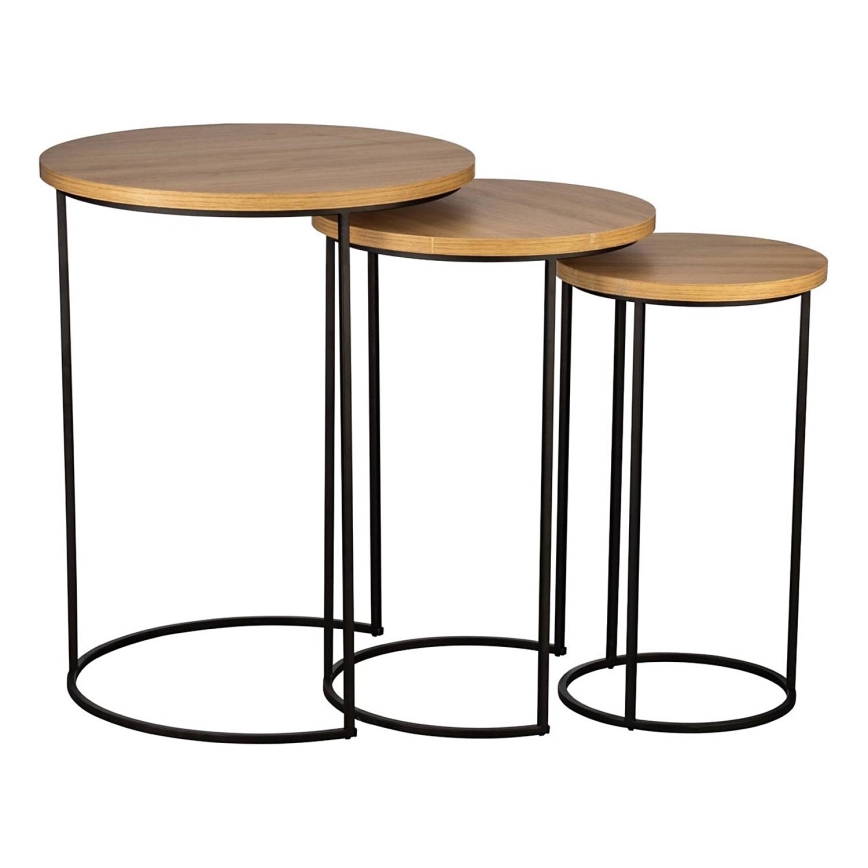 Eglo 424053 - Komplektas 3 vnt. šoninių staliukų TOWADA ruda/juoda