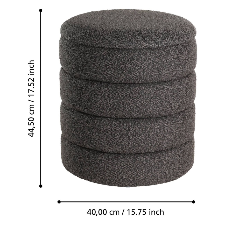 Eglo - KOMPLEKTAS 2x Taburetas diametras 33,5/40 cm juoda