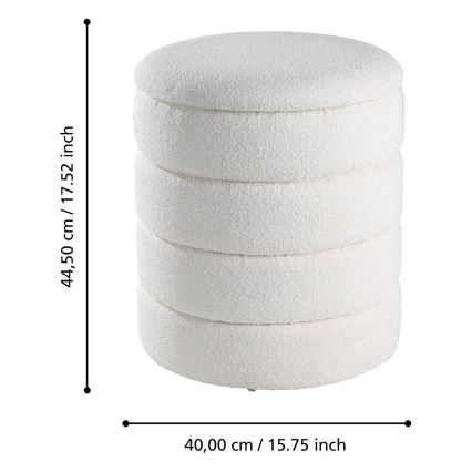 Eglo - KOMPLEKTAS 2x Taburetas diametras 33,5/40 cm balta