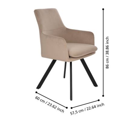 Eglo 424942 - Krėslas APALIT 86x60 cm smėlinis/juodas