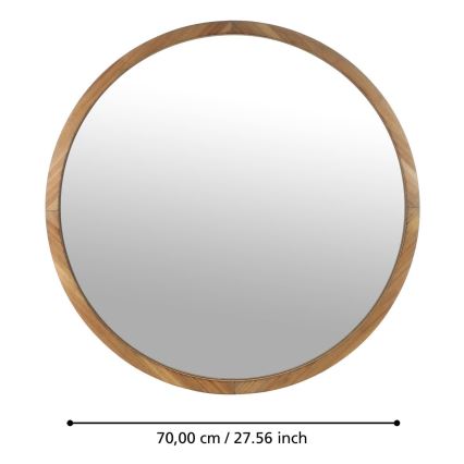 Eglo - Sieninis veidrodis diametras 70 cm ruda
