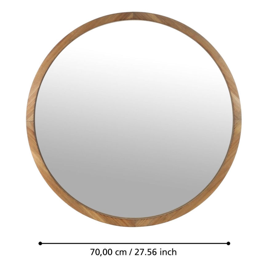 Eglo - Sieninis veidrodis diametras 70 cm ruda